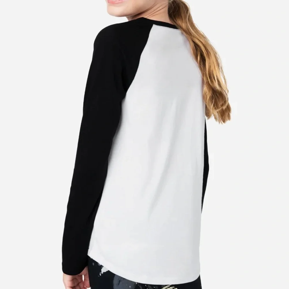 Justice Long Sleeve Graphic Raglan Tee S7/8 M/10 NEW!
